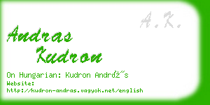 andras kudron business card